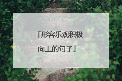形容乐观积极向上的句子