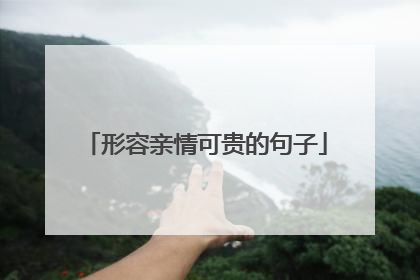 形容亲情可贵的句子
