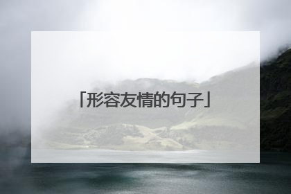 形容友情的句子