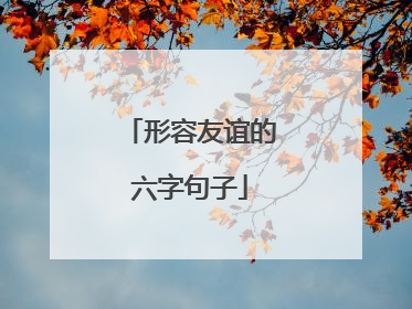 形容友谊的六字句子