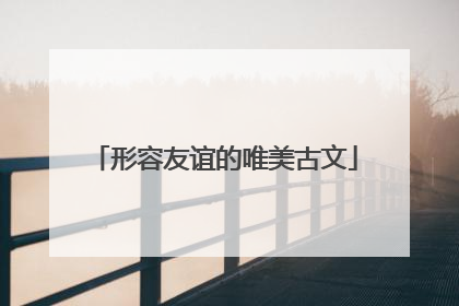 形容友谊的唯美古文