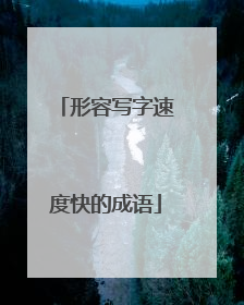 形容写字速度快的成语