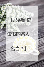 形容勤奋读书的名人名言？