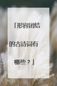 形容团结的古诗词有哪些？