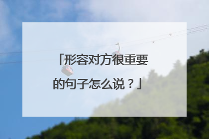 形容对方很重要的句子怎么说?