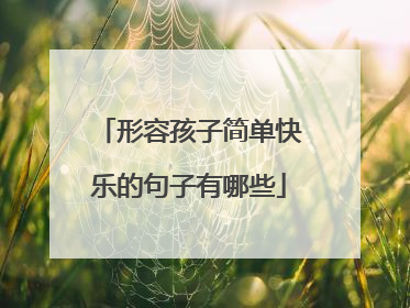 形容孩子简单快乐的句子有哪些