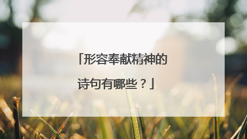 形容奉献精神的诗句有哪些？