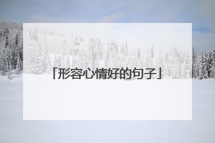 形容心情好的句子