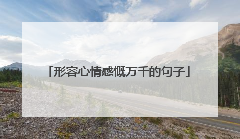 形容心情感慨万千的句子