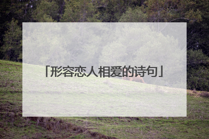 形容恋人相爱的诗句