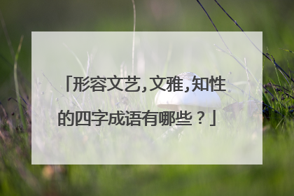 形容文艺,文雅,知性的四字成语有哪些？