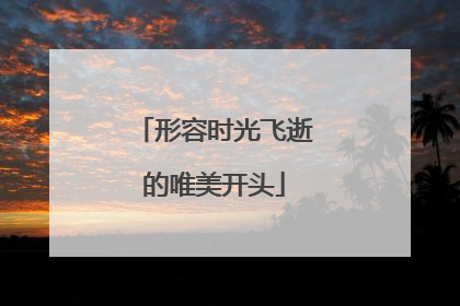 形容时光飞逝的唯美开头