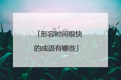 形容时间很快的成语有哪些