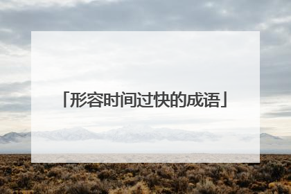 形容时间过快的成语