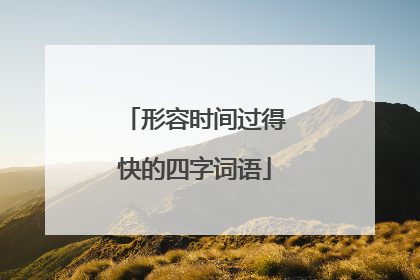 形容时间过得快的四字词语