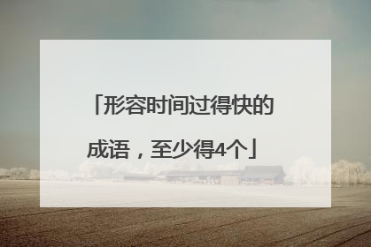 形容时间过得快的成语,至少得4个