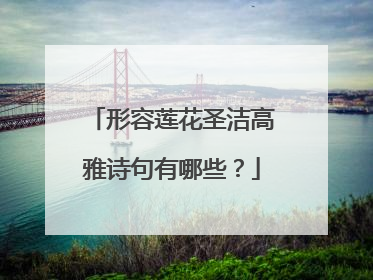 形容莲花圣洁高雅诗句有哪些？