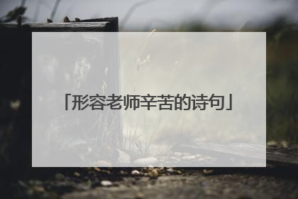 形容老师辛苦的诗句