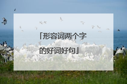 形容词两个字的好词好句