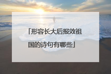 形容长大后报效祖国的诗句有哪些