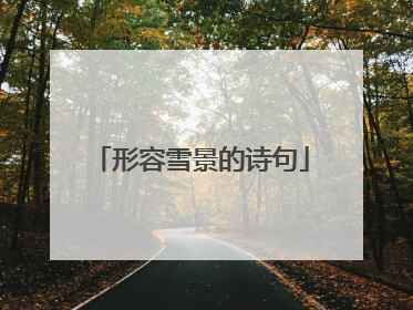 形容雪景的诗句