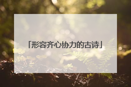形容齐心协力的古诗