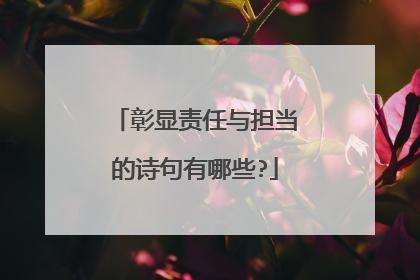 彰显责任与担当的诗句有哪些?