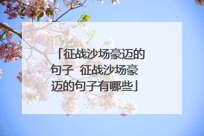 征战沙场豪迈的句子 征战沙场豪迈的句子有哪些