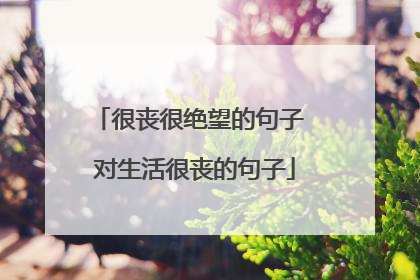 很丧很绝望的句子 对生活很丧的句子