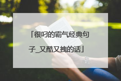 很叼的霸气经典句子_又酷又拽的话