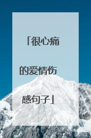很心痛的爱情伤感句子