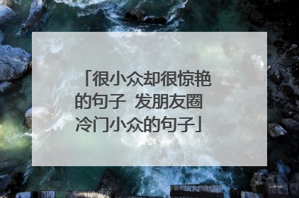 很小众却很惊艳的句子 发朋友圈冷门小众的句子