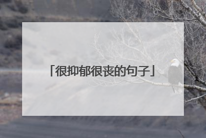 很抑郁很丧的句子