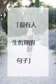 很有人生哲理的句子