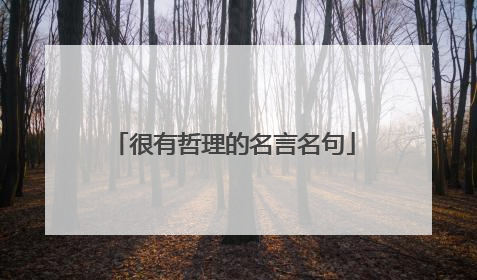 很有哲理的名言名句