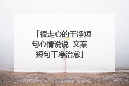 很走心的干净短句心情说说 文案短句干净治愈