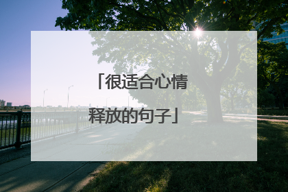 很适合心情释放的句子