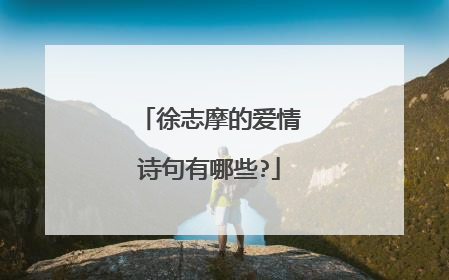 徐志摩的爱情诗句有哪些?