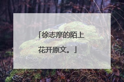 徐志摩的陌上花开原文。