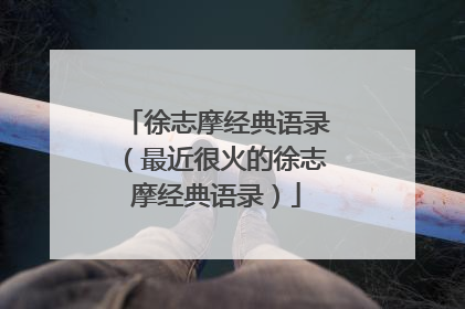 徐志摩经典语录（最近很火的徐志摩经典语录）