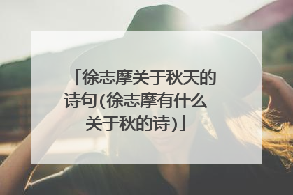 徐志摩关于秋天的诗句(徐志摩有什么关于秋的诗)