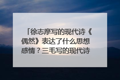 徐志摩写的现代诗《偶然》表达了什么思想感情？三毛写的现代诗《远方》又表达了什么思想感情？