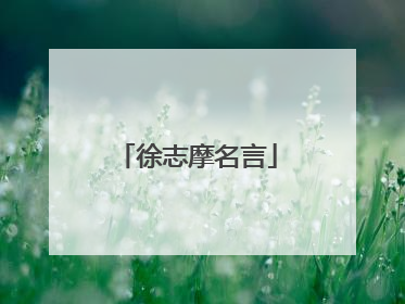 徐志摩名言