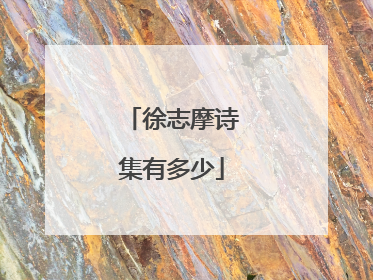 徐志摩诗集有多少