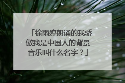 徐雨婷朗诵的我骄傲我是中国人的背景音乐叫什么名字?