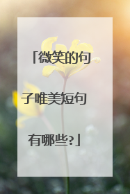 微笑的句子唯美短句有哪些?