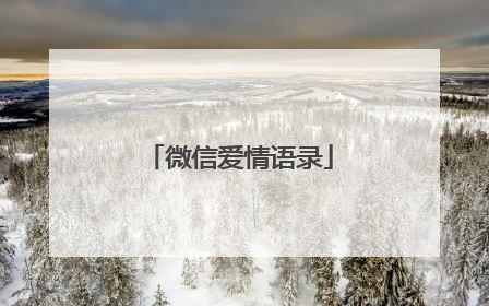 微信爱情语录