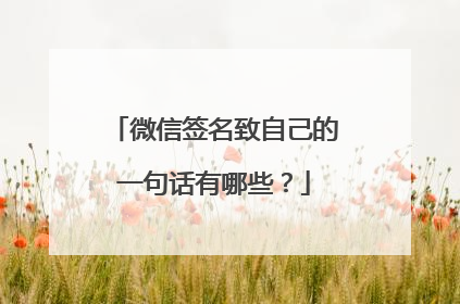 微信签名致自己的一句话有哪些？