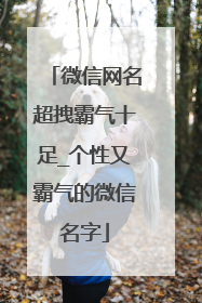 微信网名超拽霸气十足_个性又霸气的微信名字