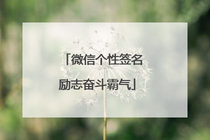微信个性签名励志奋斗霸气